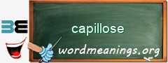 WordMeaning blackboard for capillose